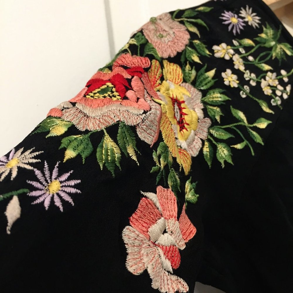 Topshop Floral Embroidered Romper